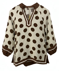 "Chocolate" Polka Blouse