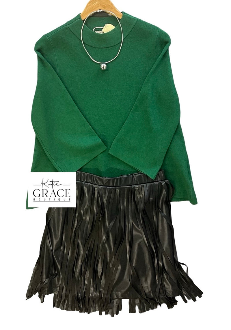 "Faith" Mock Neck Sweater - The Katie Grace Boutique