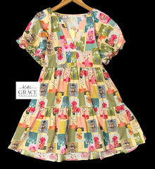 "Stephanie" Vase Motif Dress - The Katie Grace Boutique