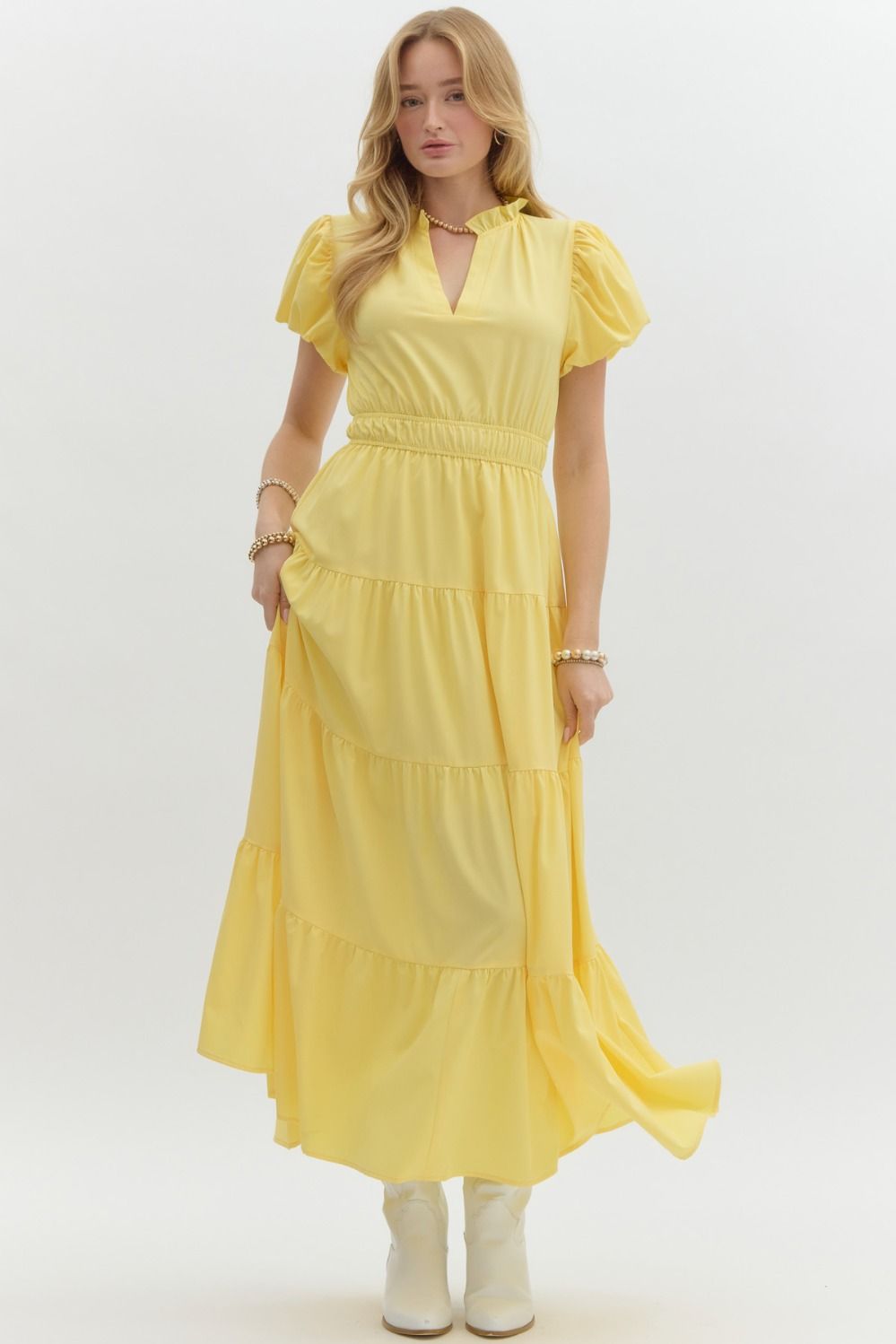 "Priscilla" Puff Sleeve Maxi , 9!! colors - The Katie Grace Boutique