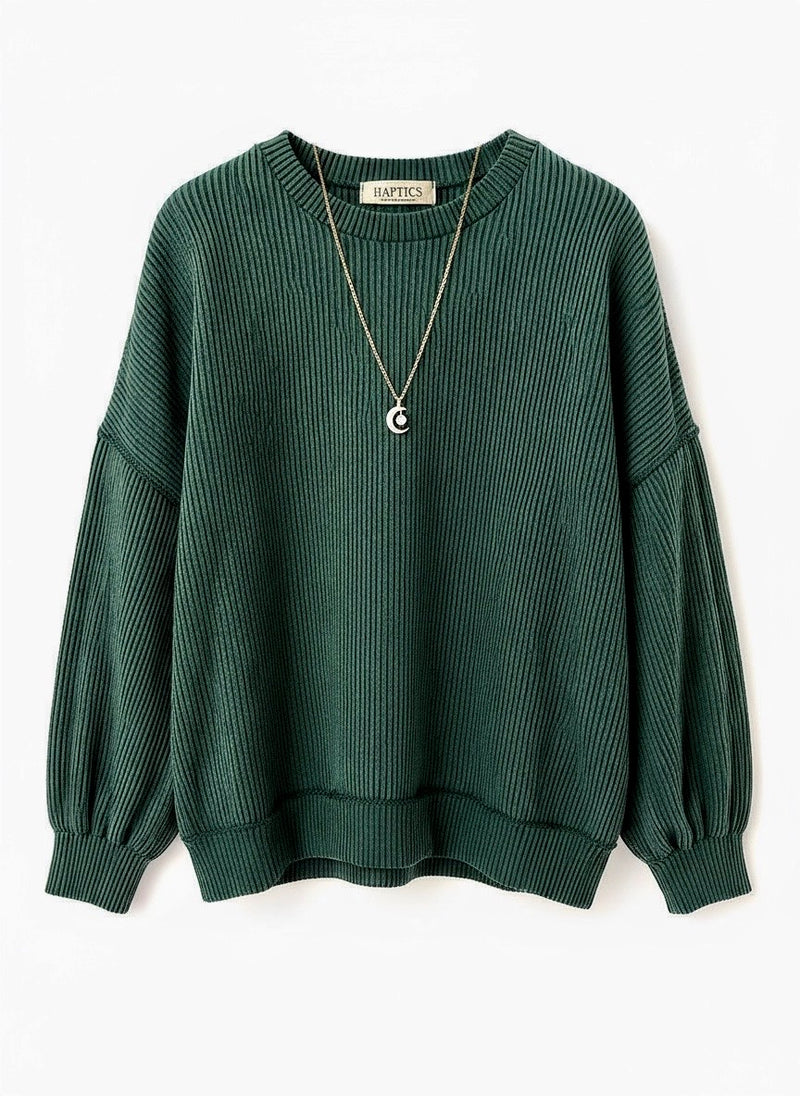 "Brooke" Curly Ribbed Pullover - The Katie Grace Boutique