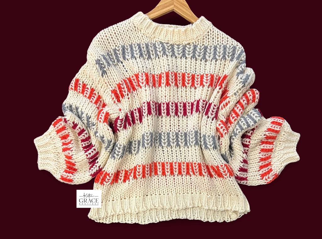 "Tracine" Multi Color Sweater - The Katie Grace Boutique