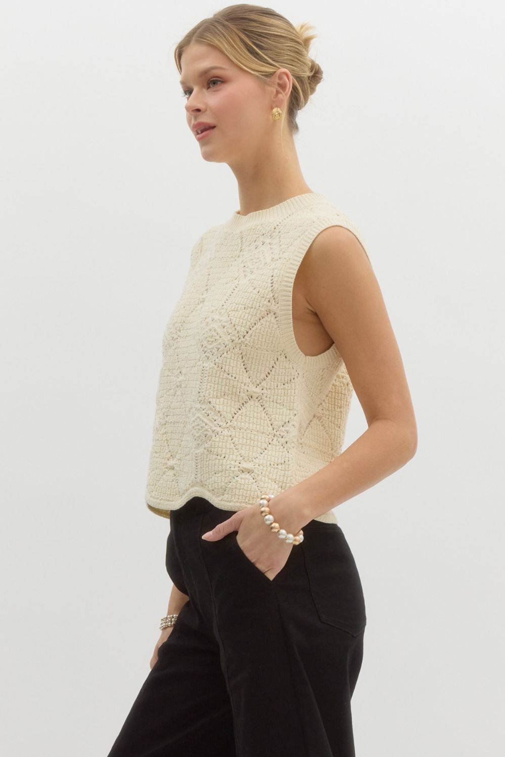 "Penny" Crochet Sweater , 4 colors - The Katie Grace Boutique