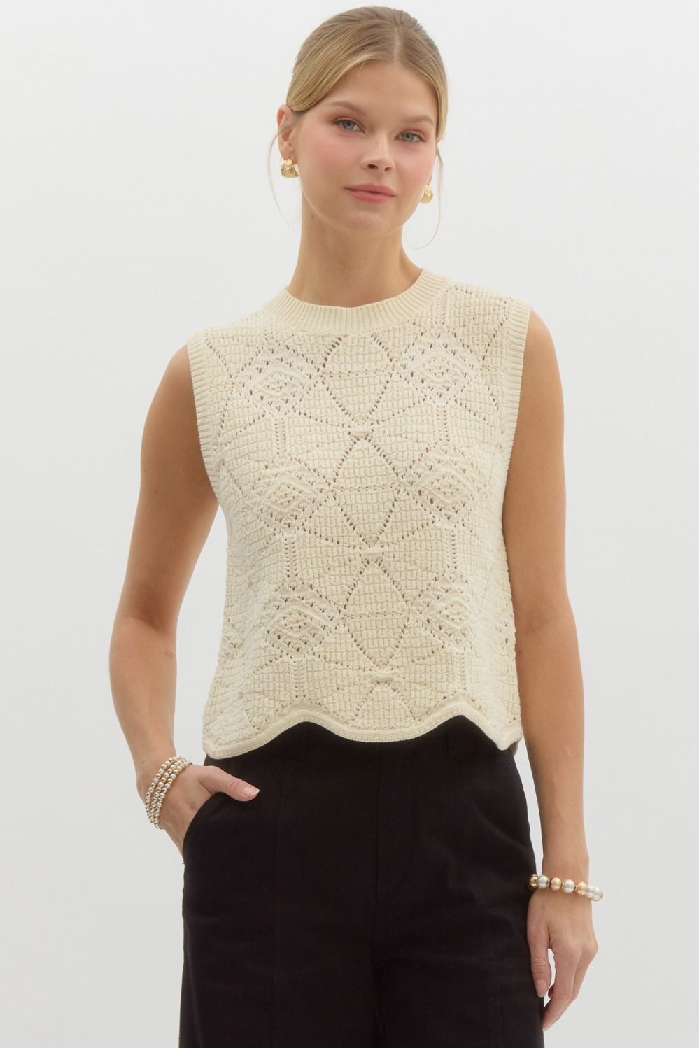 "Penny" Crochet Sweater , 4 colors - The Katie Grace Boutique