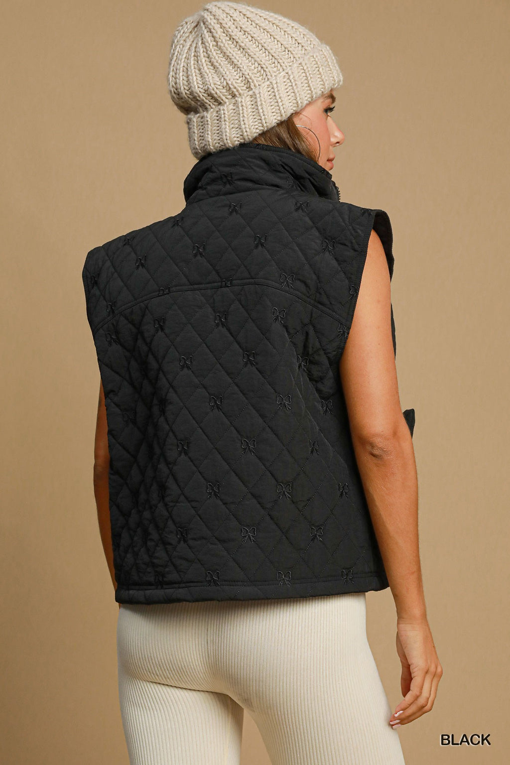 "Maxine" Quilted Vest with Embroidered Bows - The Katie Grace Boutique