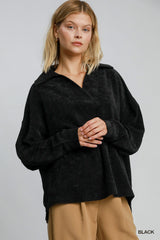 "Charlie" Chenille Collared Top, 3 colors - The Katie Grace Boutique