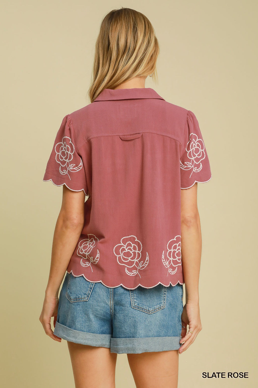 "Amanda" Embroidered Separates, Rose