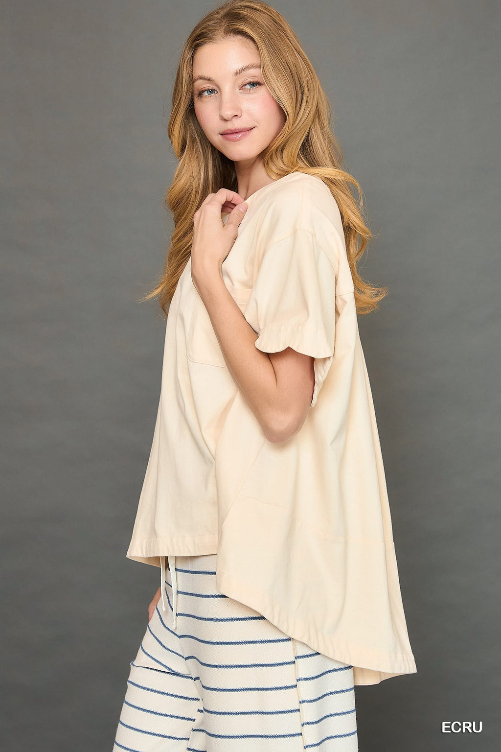 "Rosa" Scalloped Top with Pleats in Back, 2 colors - The Katie Grace Boutique