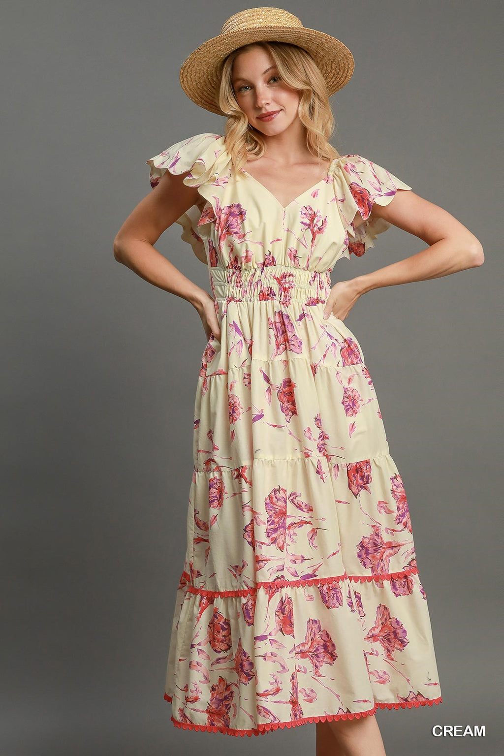 "Isabella" Tiered Floral Dress - The Katie Grace Boutique