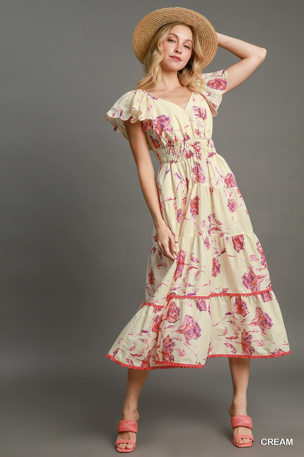 "Isabella" Tiered Floral Dress - The Katie Grace Boutique