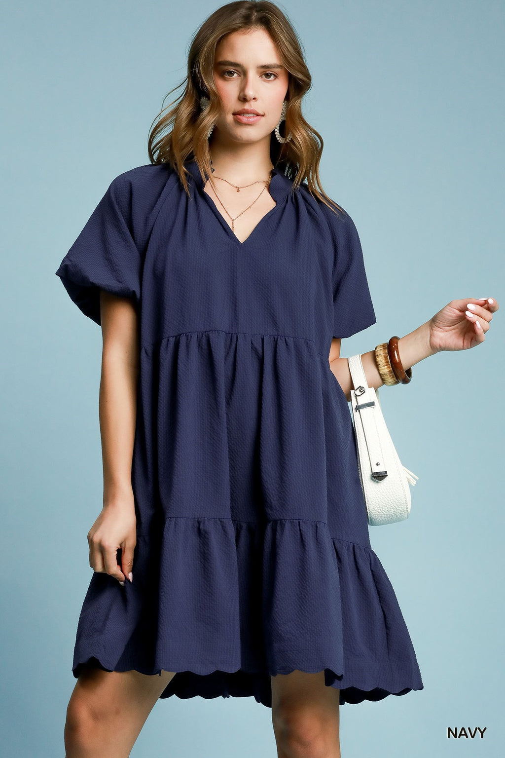 "Shellie" Scalloped Hem Dress, 3 colors - The Katie Grace Boutique