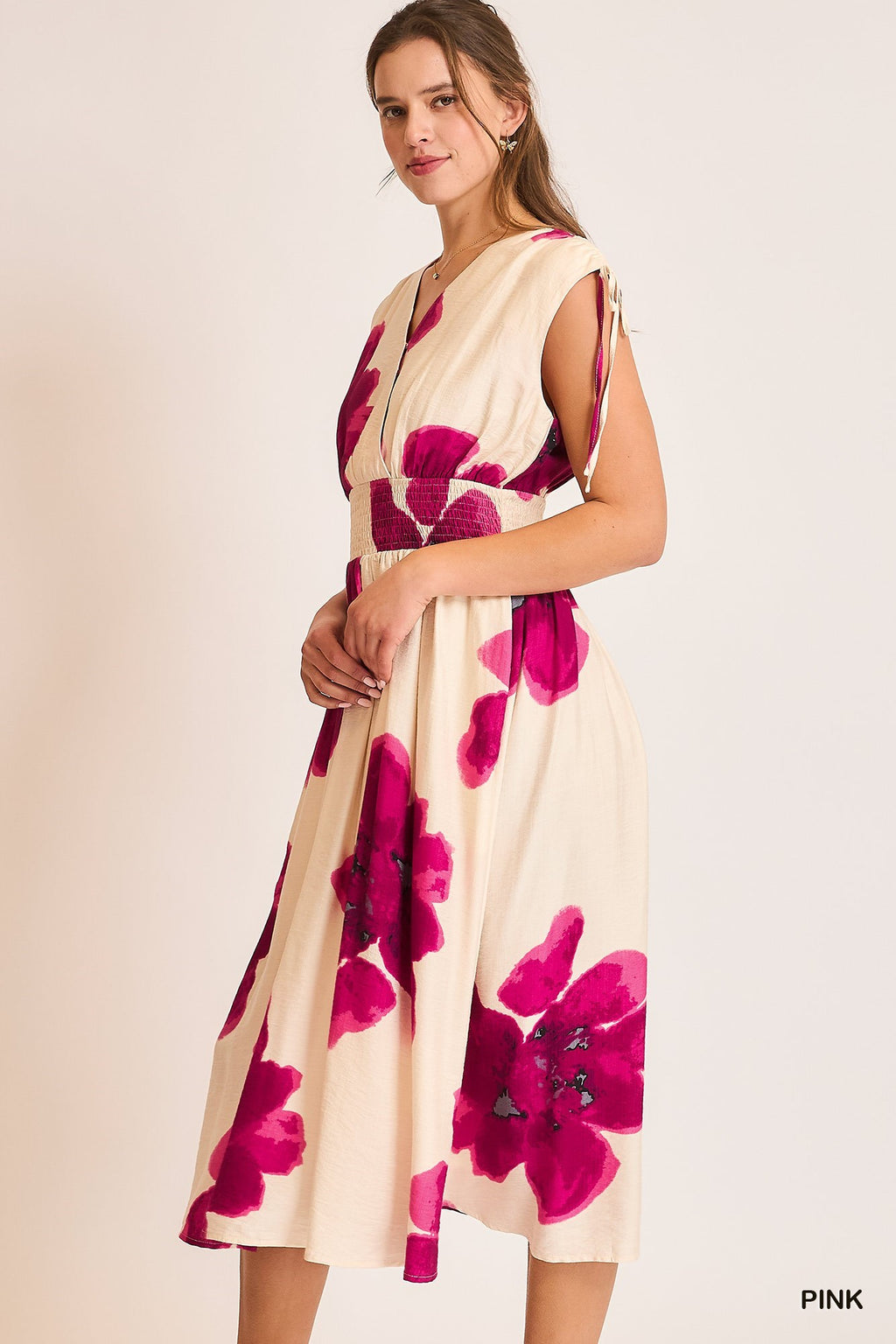 "Candi" Floral Midi Dress - The Katie Grace Boutique