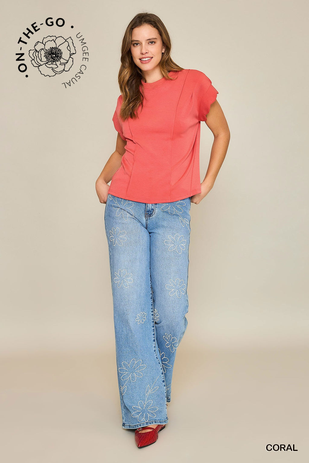 "Tanya" Scalloped Sleeve Top, 3 colors - The Katie Grace Boutique