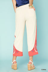 "Alicia" Embroidered Pants, 2 colors - The Katie Grace Boutique