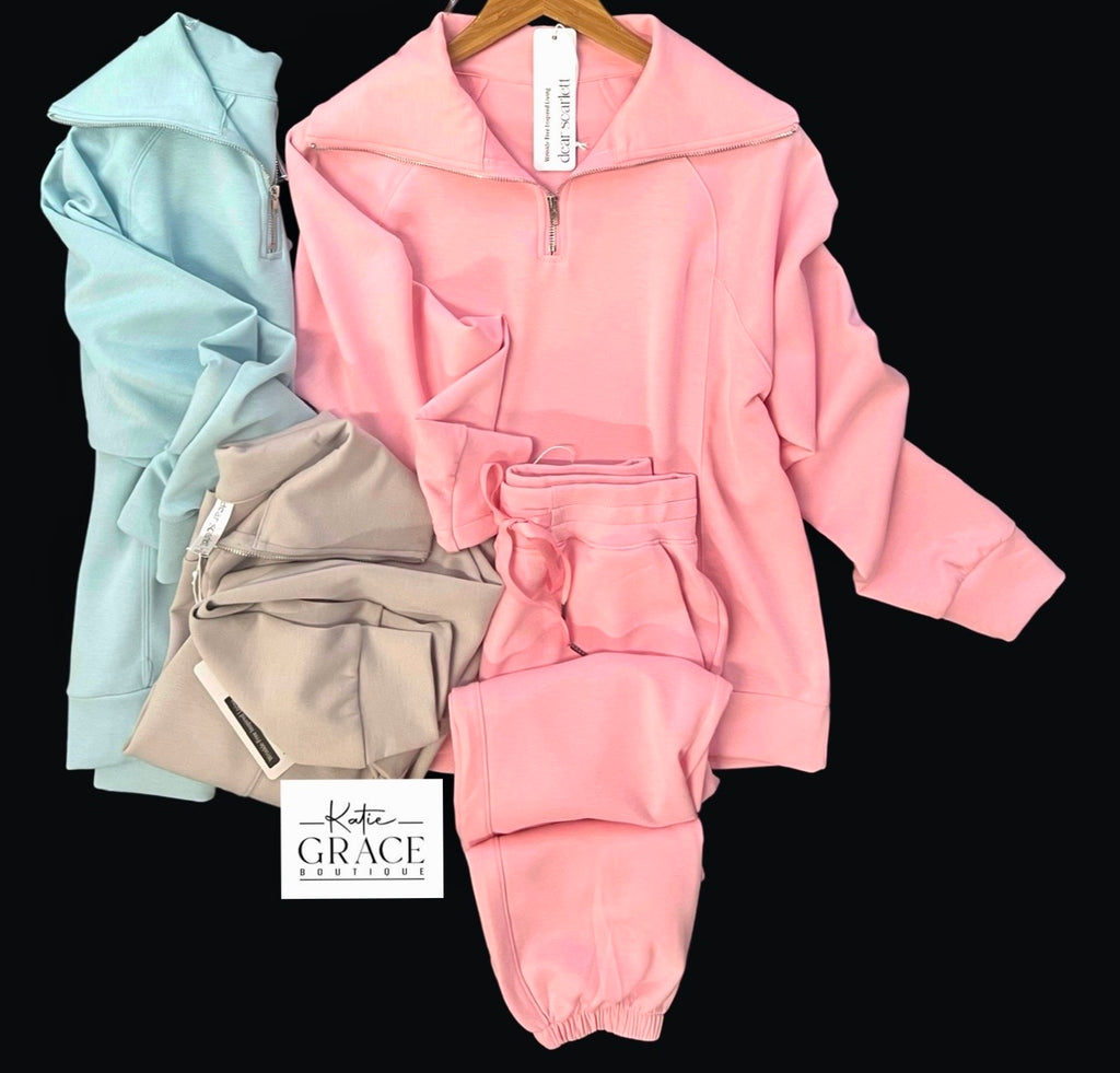 "Kendra" Zip Up Pullover, 3 colors - The Katie Grace Boutique