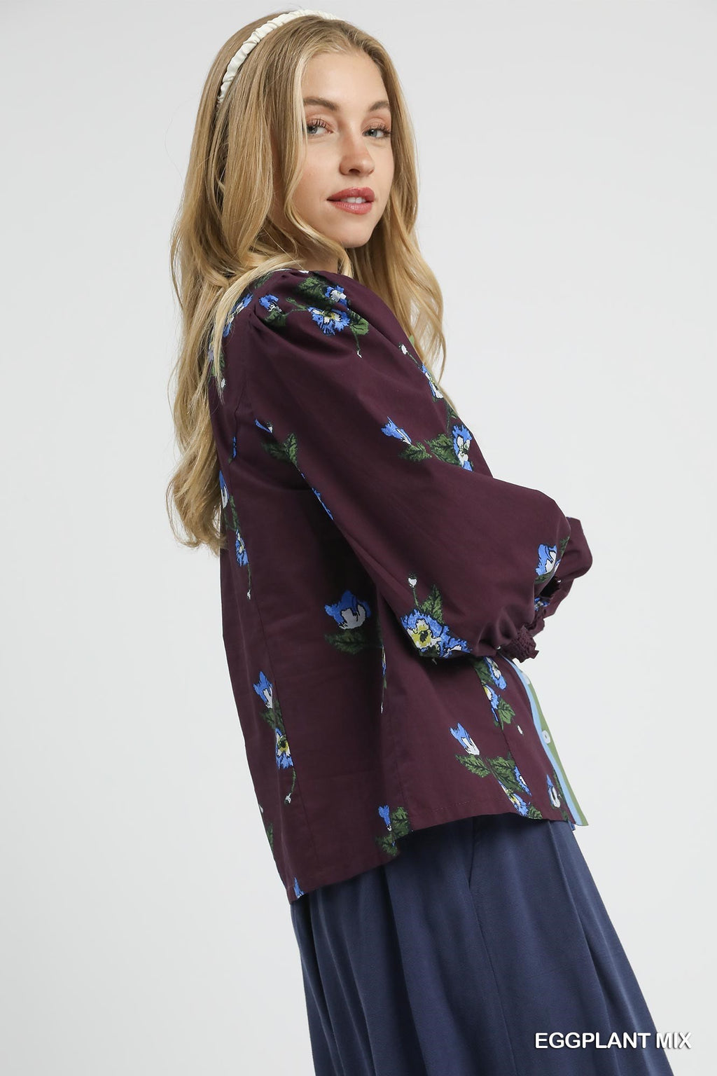 "Greta" Button Down Blouse - The Katie Grace Boutique