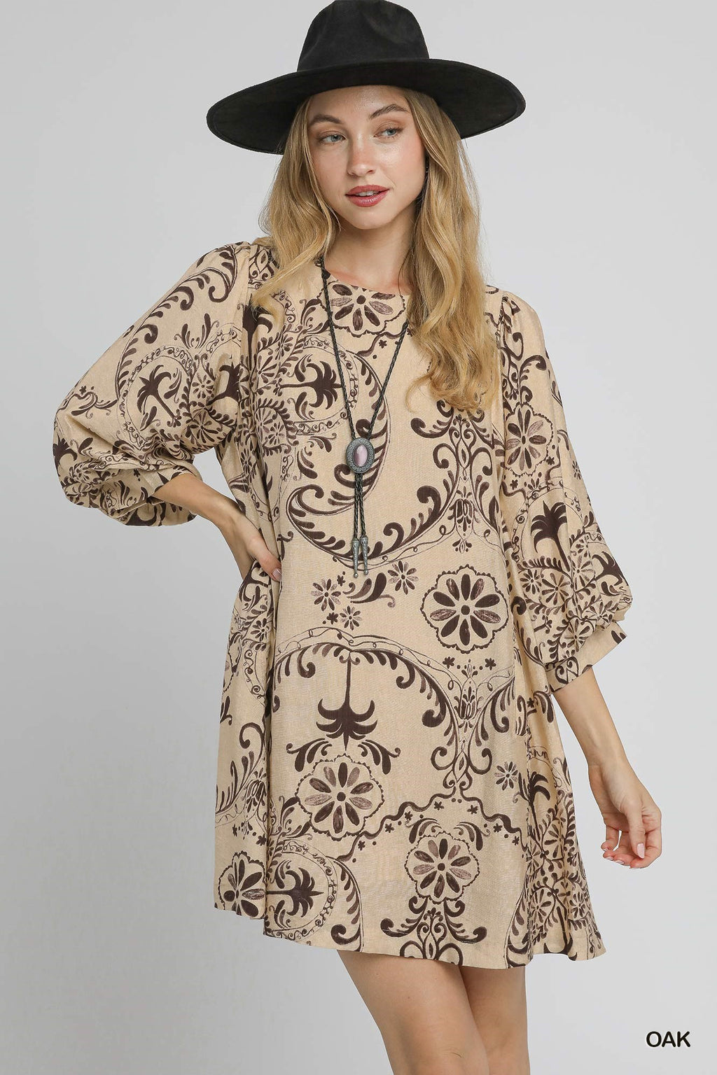 "Oaklee" Balloon Sleeve Dress - The Katie Grace Boutique