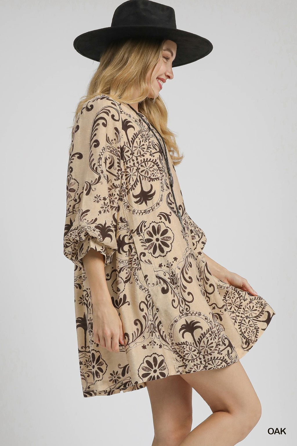 "Oaklee" Balloon Sleeve Dress - The Katie Grace Boutique