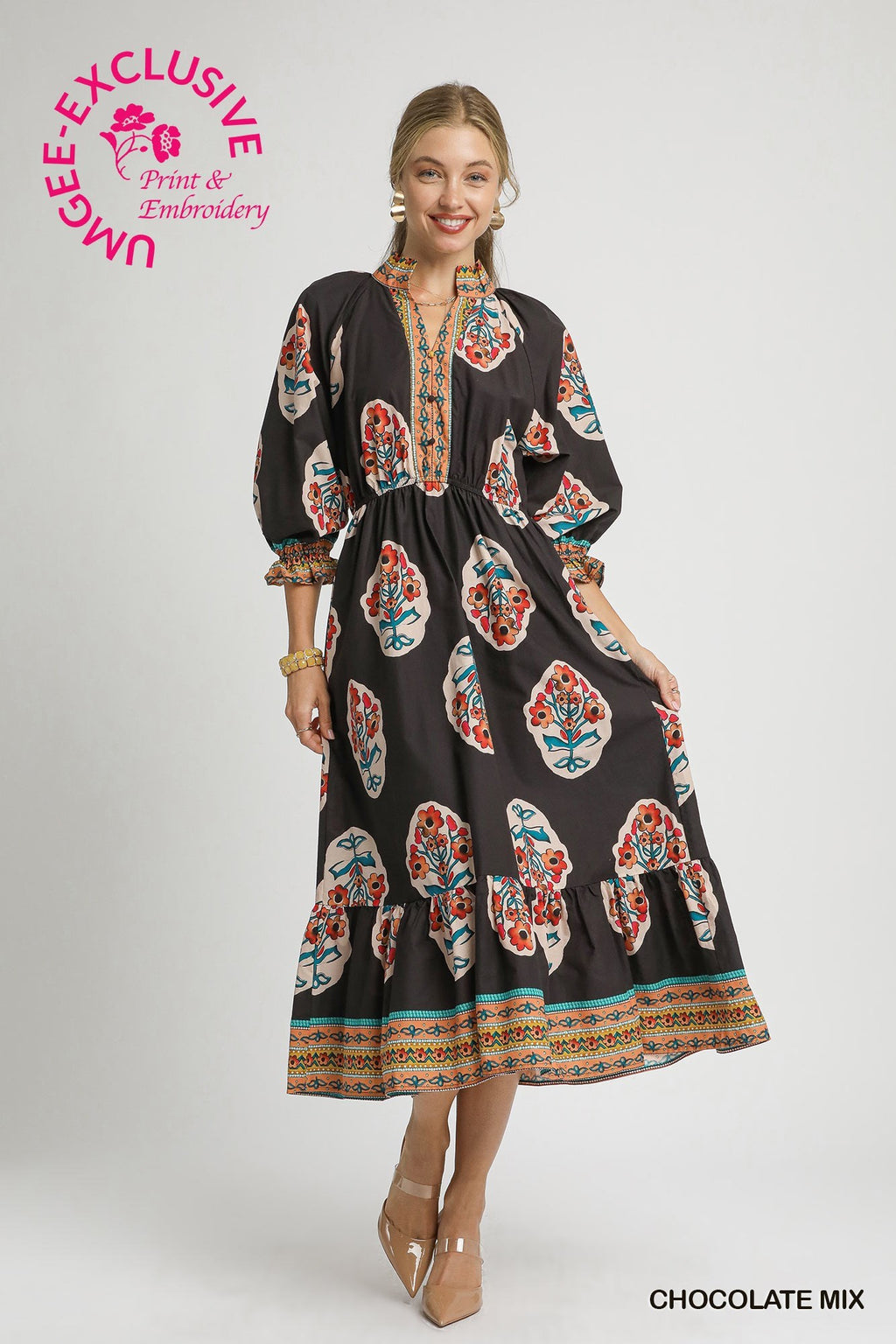 "Hanna" Midi Dress - The Katie Grace Boutique