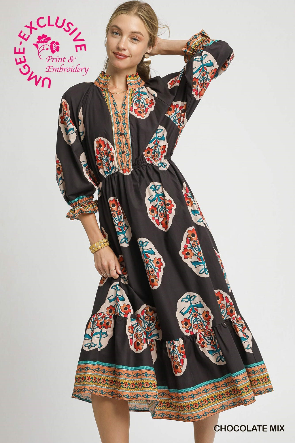 "Hanna" Midi Dress - The Katie Grace Boutique