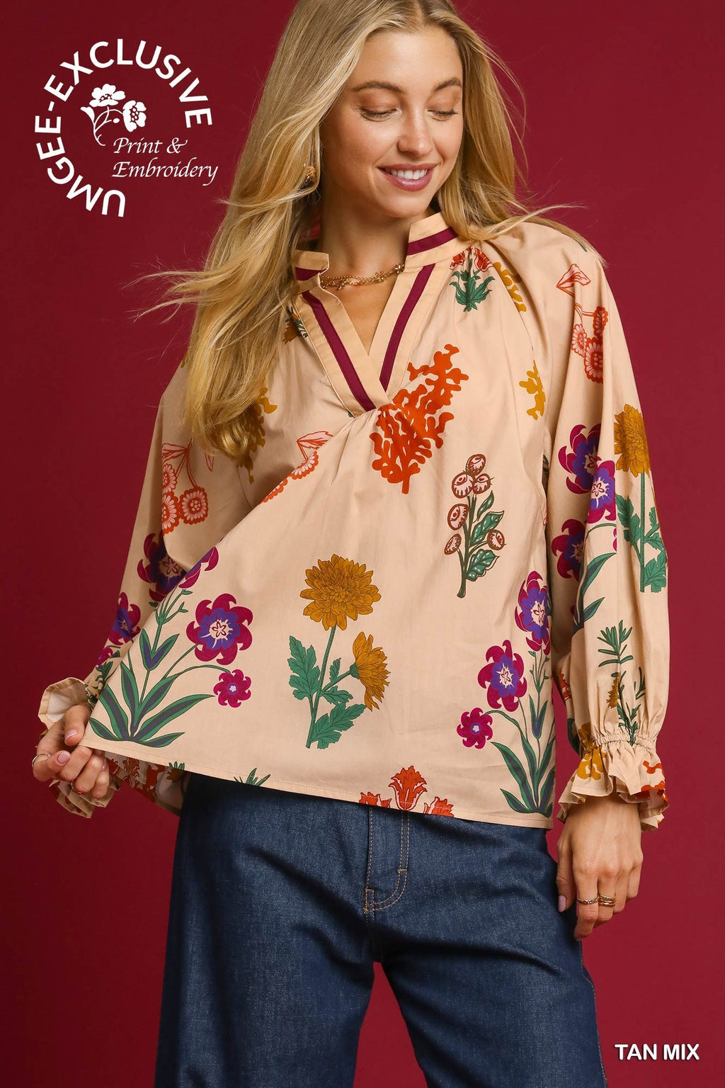 "Melanie" Floral Blouse, 2 colors - The Katie Grace Boutique