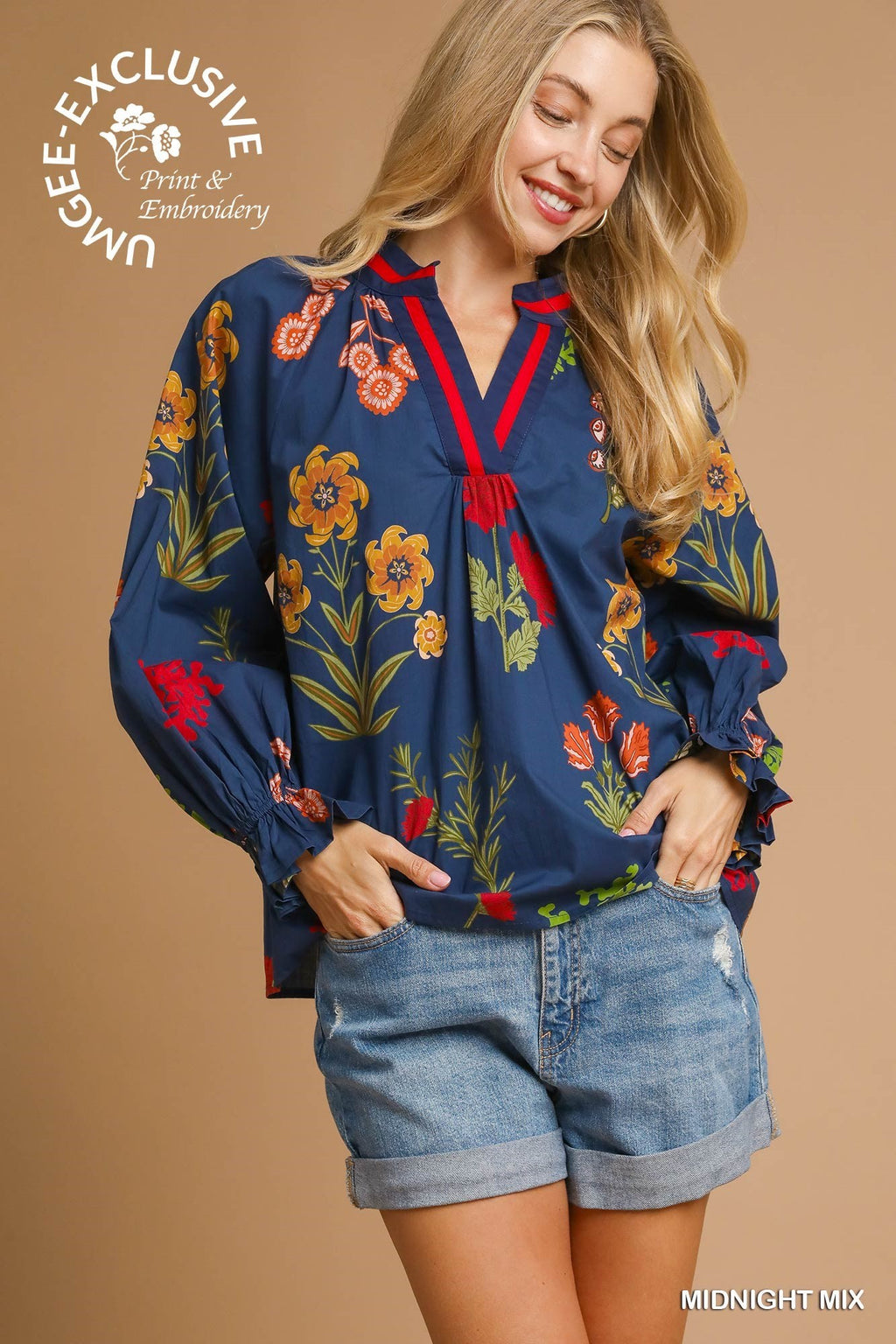 "Melanie" Floral Blouse, 2 colors - The Katie Grace Boutique