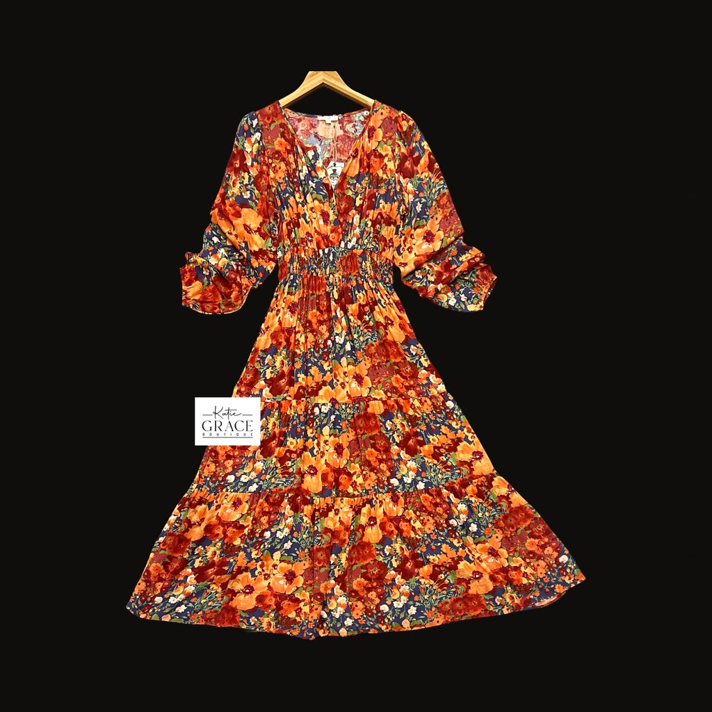 "Autumn" Floral Dress - The Katie Grace Boutique