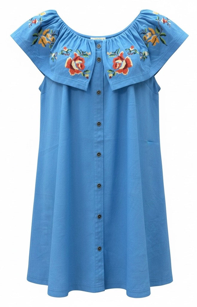 "Kelli" Embroidered Dress - The Katie Grace Boutique