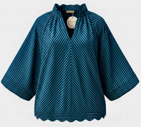 "Willa" Striped Blouse - The Katie Grace Boutique