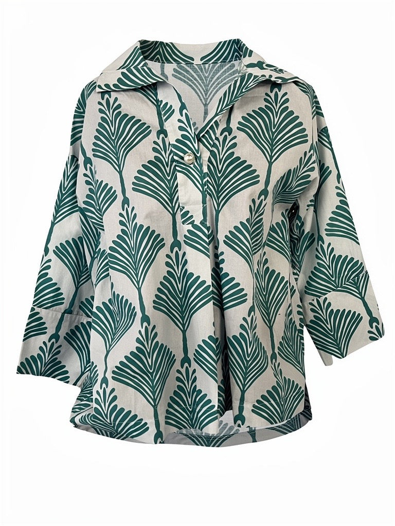 "Shelly" 3/4 Blouse - The Katie Grace Boutique