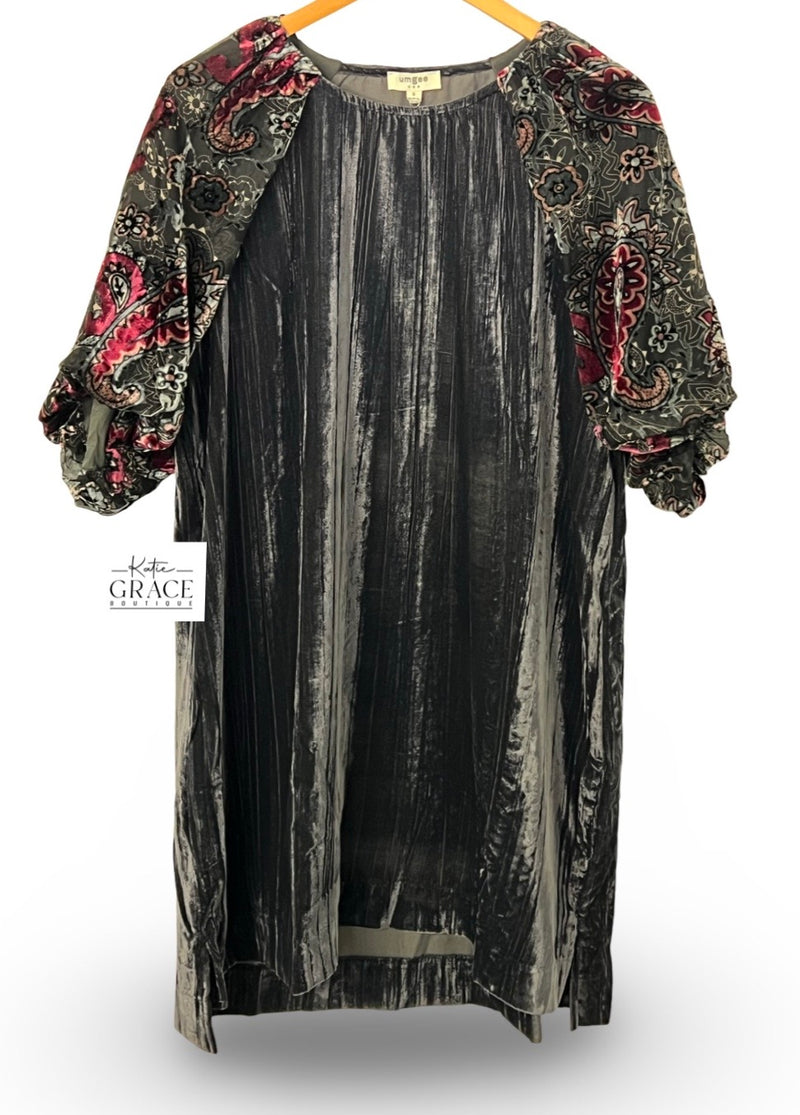 "Kira" Velvet Dress - The Katie Grace Boutique