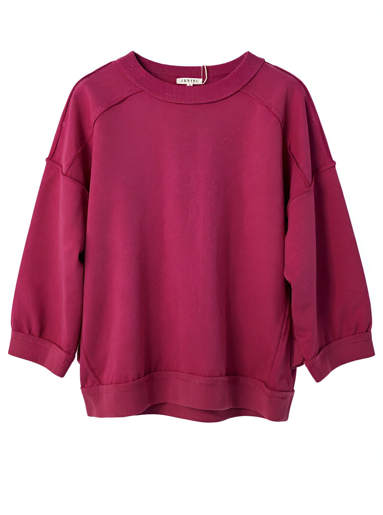 "Magenta" Top Raw Cut Accent - The Katie Grace Boutique