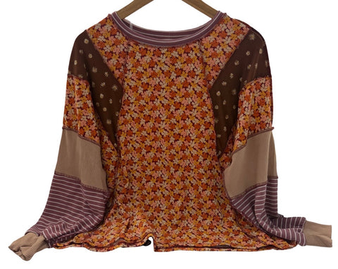 "Ashley" Mixed Media Top - The Katie Grace Boutique