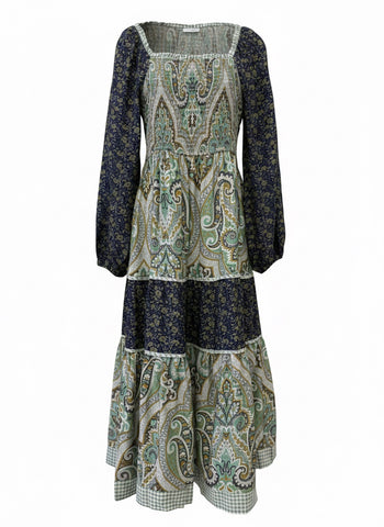 "Anna" Midi Smocked Dress - The Katie Grace Boutique