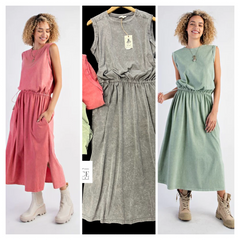 "Calista" Mineral Washed Dress - The Katie Grace Boutique