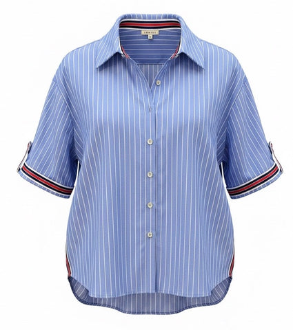 "Nell" Striped Button Top