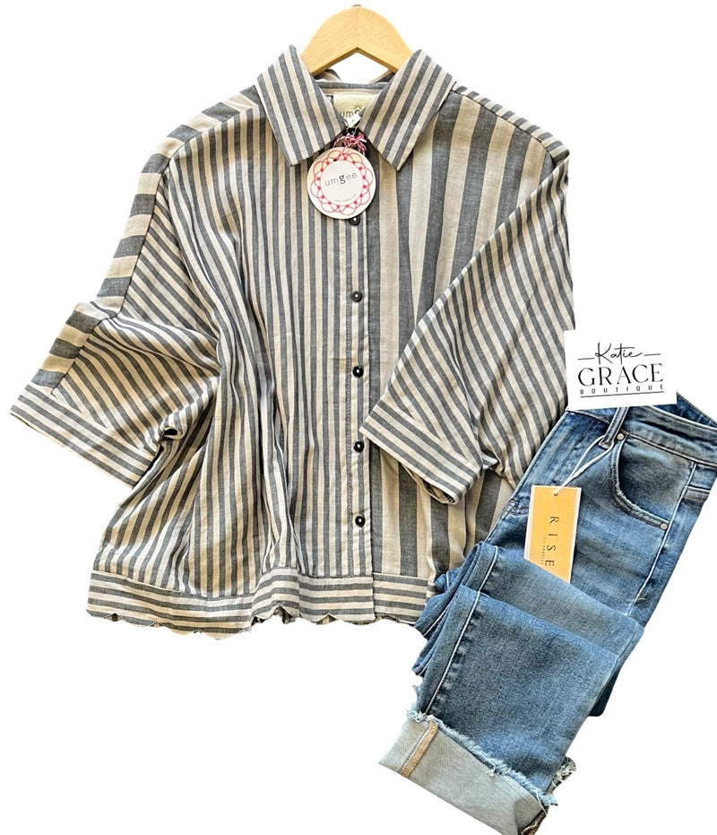 "Melanie" Scalloped Blouse