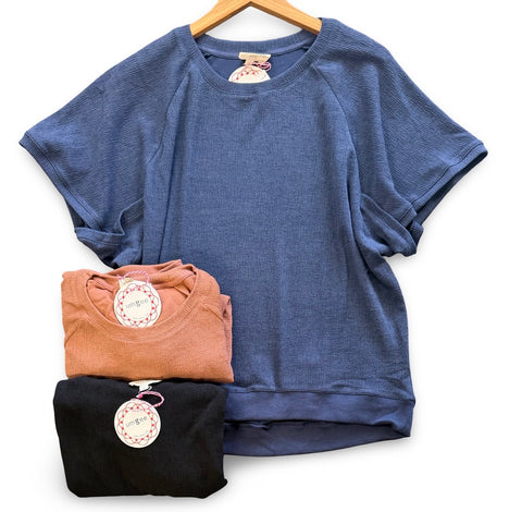 "Cassie" Textured Top, 3 colors