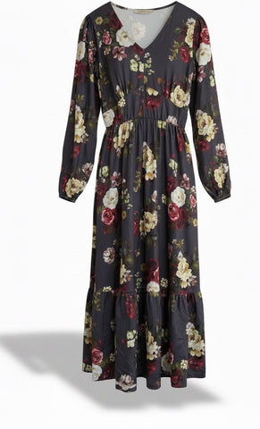 "Amelia" Midi Floral Dress, S-3XL - The Katie Grace Boutique