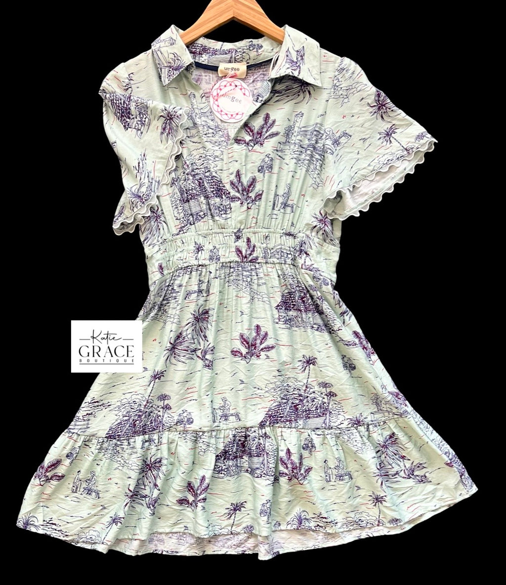 "Nora" Toile Dress - The Katie Grace Boutique