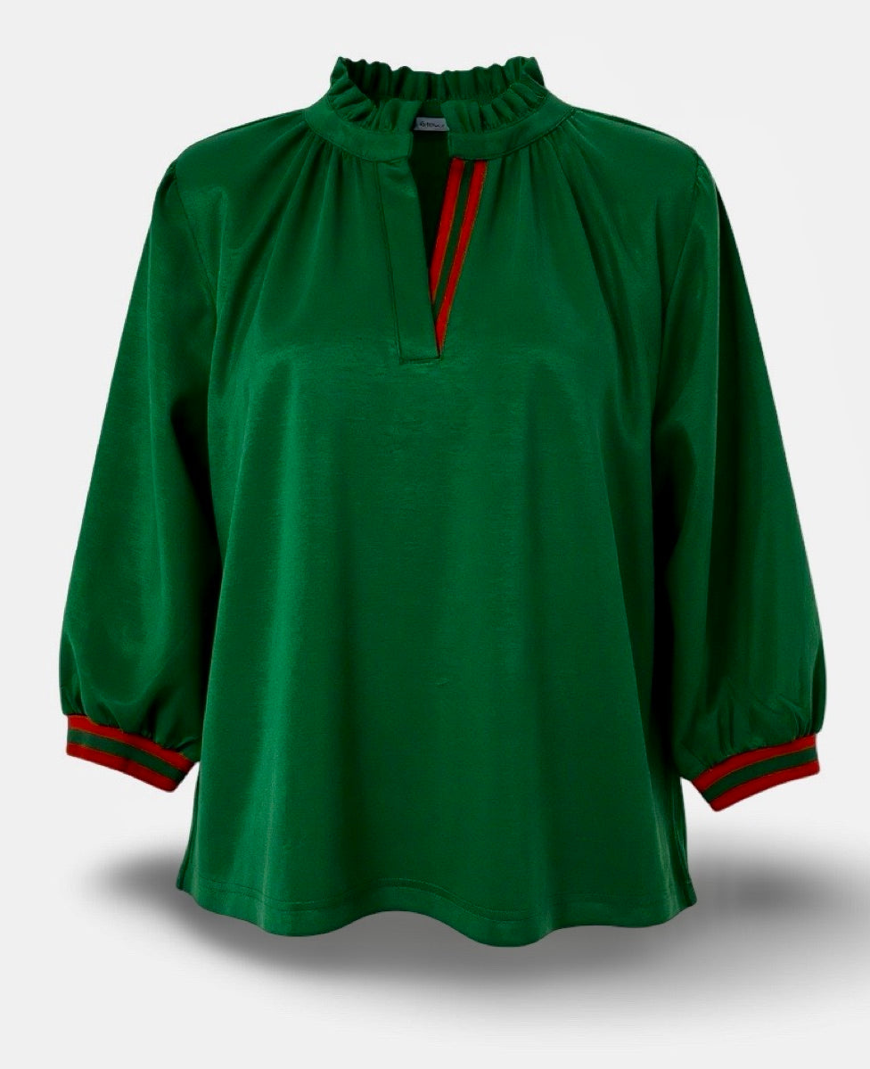 "Jolene" Luxe Knit with Stripe Top - The Katie Grace Boutique