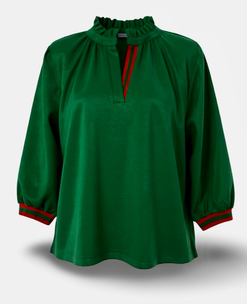 "Jolene" Luxe Knit with Stripe Top - The Katie Grace Boutique