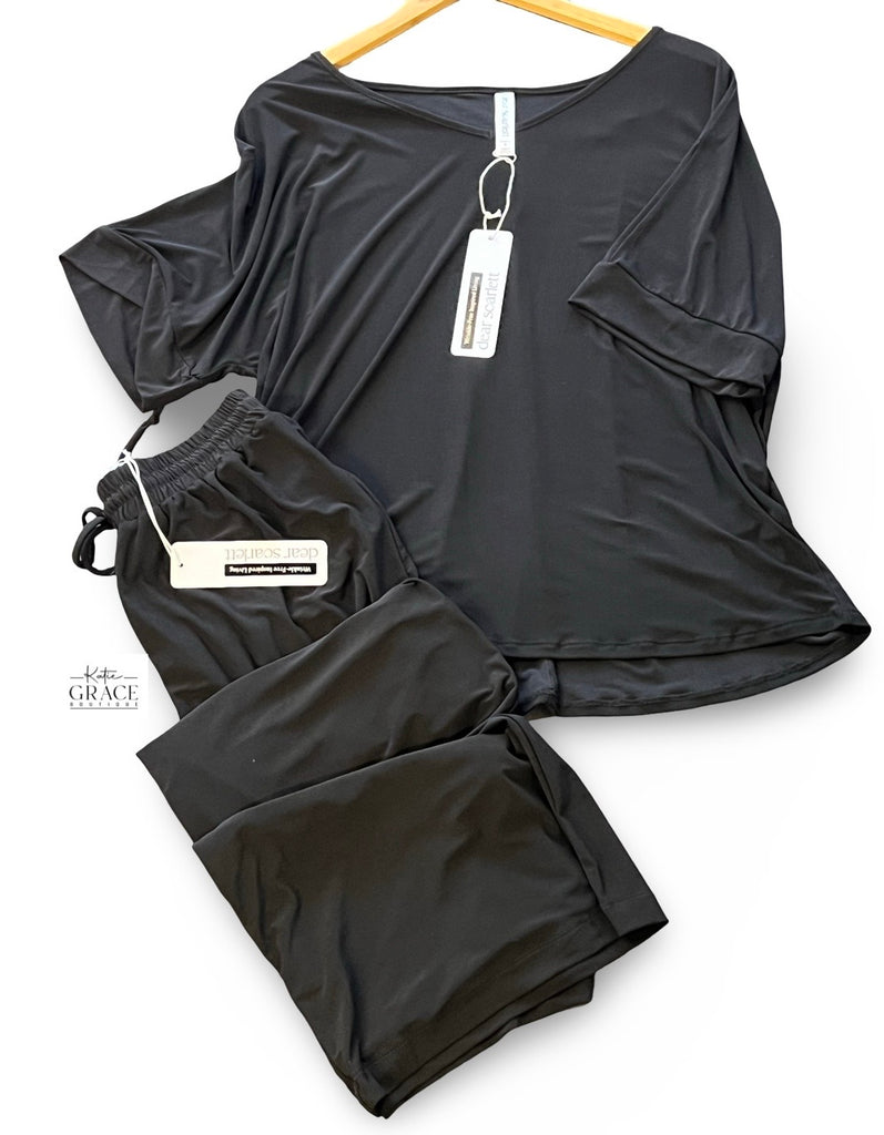 "Cassidy" Matching Separates, Black - The Katie Grace Boutique