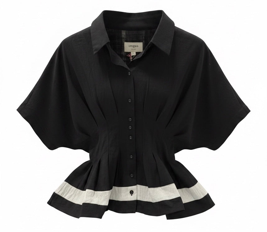 "Odette"  Peplum Blouse