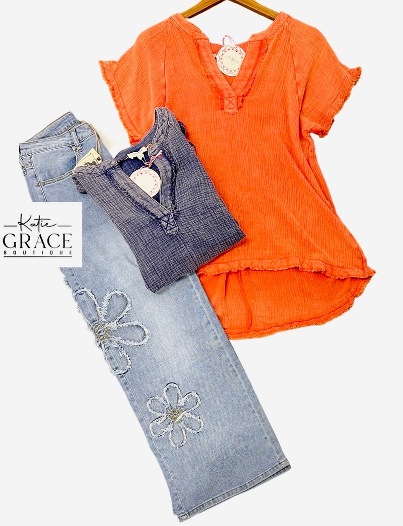 "Samara" Soft Cotton Blouse, 2 colors - The Katie Grace Boutique