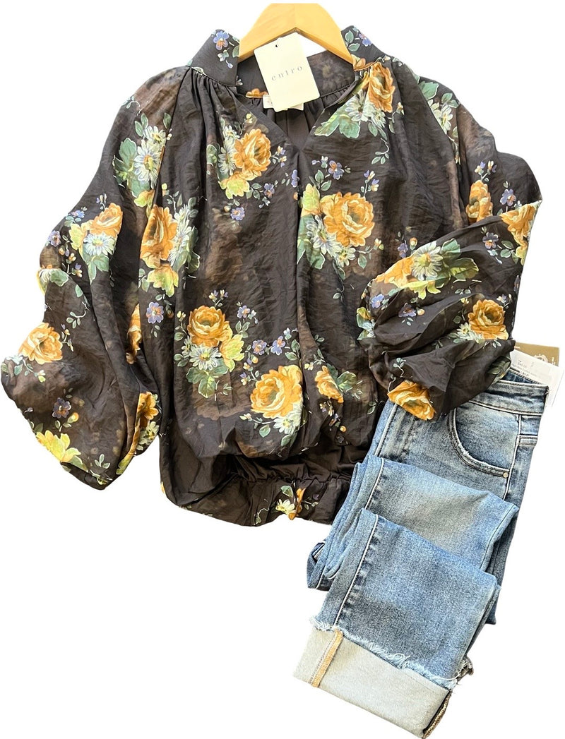 "Ginnie" Floral Blouse - The Katie Grace Boutique