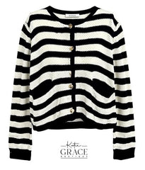"Tasha" Striped Cardigan - The Katie Grace Boutique