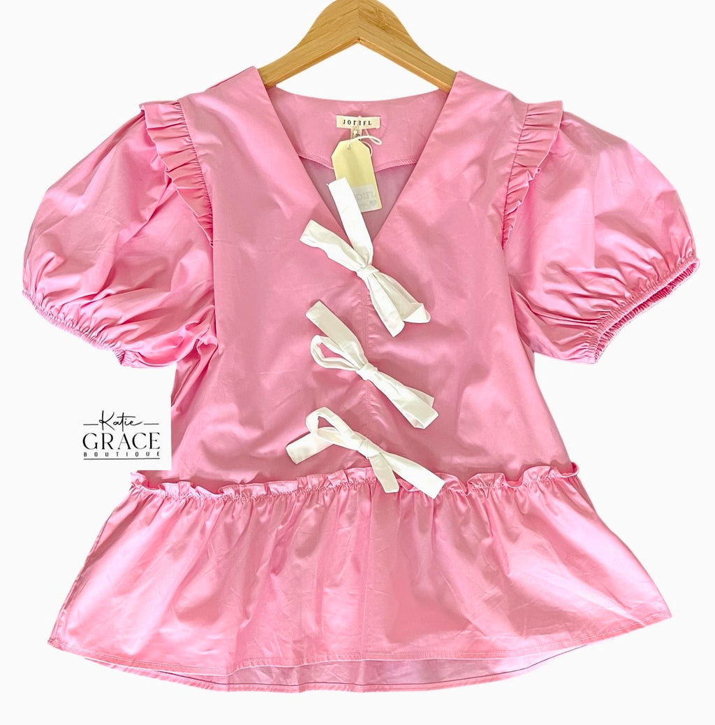"Mia" Poplin Cotton Blouse - The Katie Grace Boutique