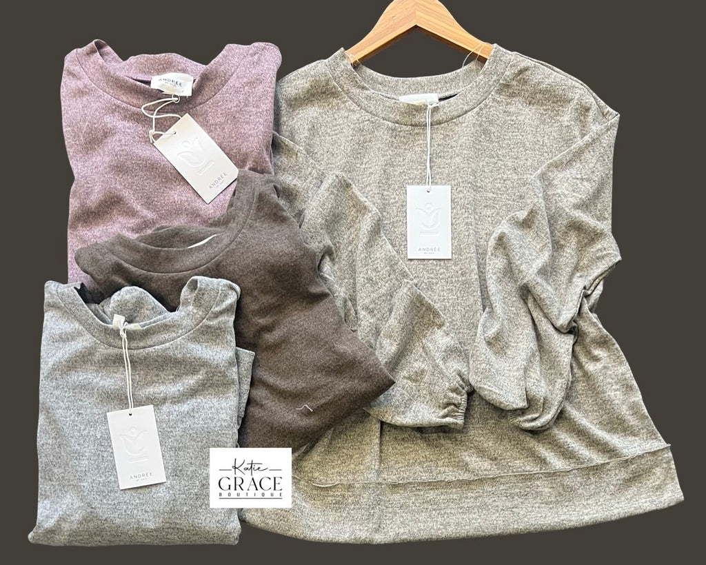 "Andrea" Soft Pullover, 4 colors - The Katie Grace Boutique