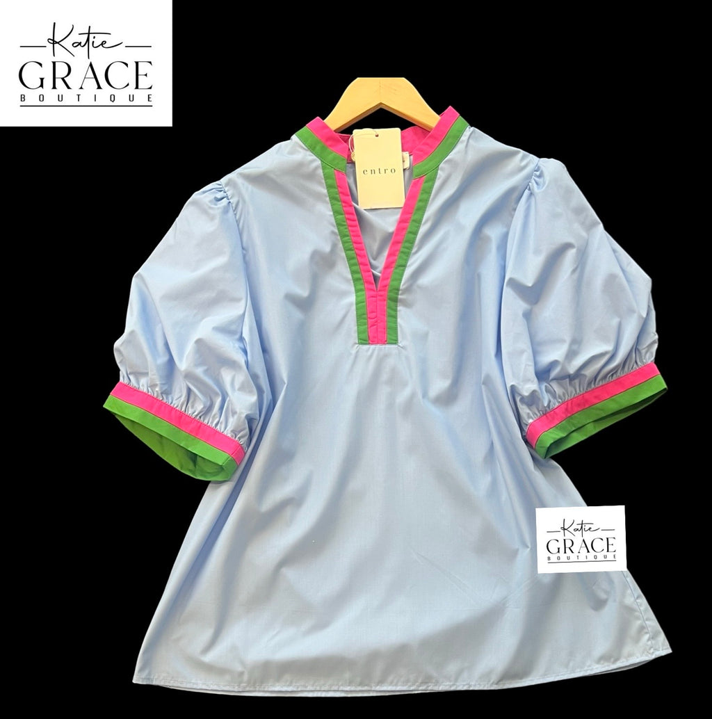 "Alice" Puff Sleeve Blouse, Plus - The Katie Grace Boutique